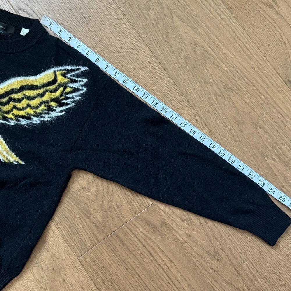 Diesel Y2K Eagle Wool Blend Crewneck Sweater - Black - Size XS - EUC - Picture 12 of 14